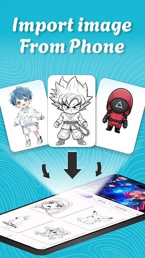 Import custom images from phone camera to use as sketch drawing templates