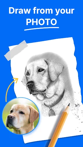 Draw from your PHOTO - Convert dog photo to pencil sketch using AR Draw app filters