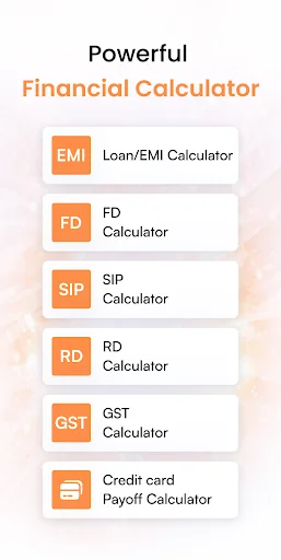 Powerful financial calculator offering EMI, FD, SIP, RD, GST and credit card payoff calculation tools