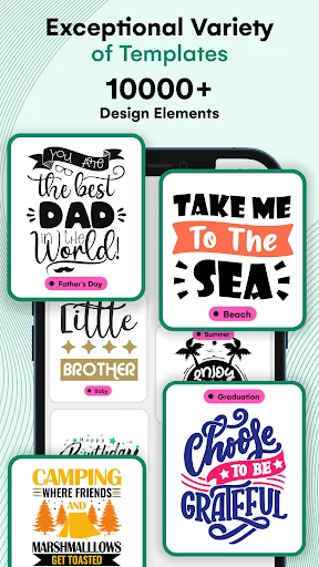 Design Maker For Space Art template gallery showing 10000+ design elements with customizable quotes for mugs, t-shirts, and craft projects