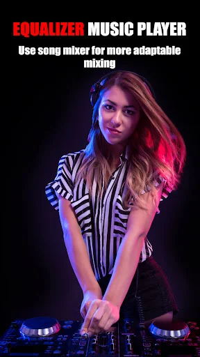 DJ Music Mixer app featuring equalizer music player for adaptable song mixing and remix creation