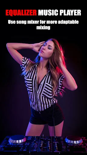 DJ Music Mixer Studio interface showcasing music player with equalizer for professional mixing