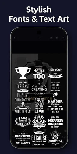 Stylish fonts and text art library featuring gaming and motivational typography for logo design