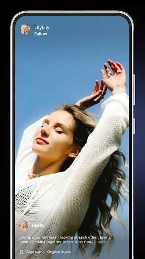Finished story preview in Instory video maker app showing social media reel with user profile
