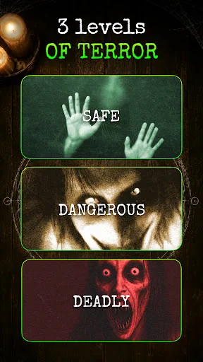 Three difficulty levels for ghost detector paranormal simulator: Safe, Dangerous, and Deadly for adjustable terror intensity