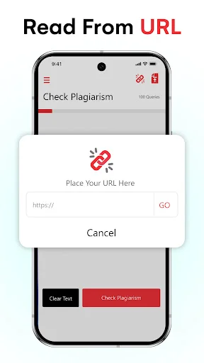 Read From URL feature allowing users to enter website URLs to check content for plagiarism and duplication