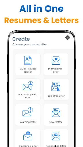 All-in-one resume and cover letter maker - Create CV, promotional letters, job offer, warning, resignation letters