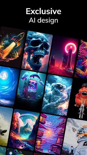 Exclusive AI design wallpapers featuring cyberpunk neon and digital art styles for device personalization