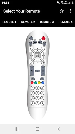 Videocon d2h Remote 1 - White remote control with numeric keypad, navigation buttons, and colored controls
