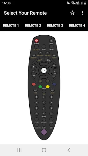 Videocon d2h Remote 2 - Black remote controller with circular navigation pad and channel controls for TV
