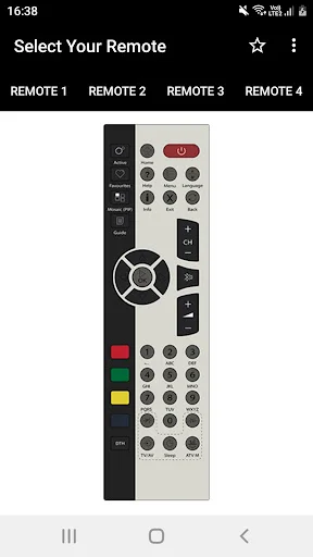 Videocon d2h Remote 4 - Two-tone vertical remote design with directional pad and channel selection buttons